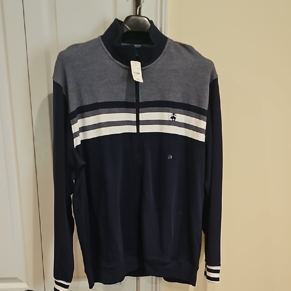 New Brooks Brothers XXL Navy and Gray Zip-Up Jacket